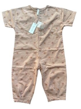 NWTS Rylee + Cru Hayes jumpsuit/Clay Suns. coconut buttons, sz 12-18 months
